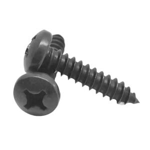 Steel Sheet Metal Screw, Black Zinc Plated Finish,